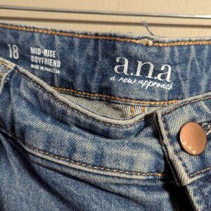 a.n.a. mid rise boyfriend jeans size 18